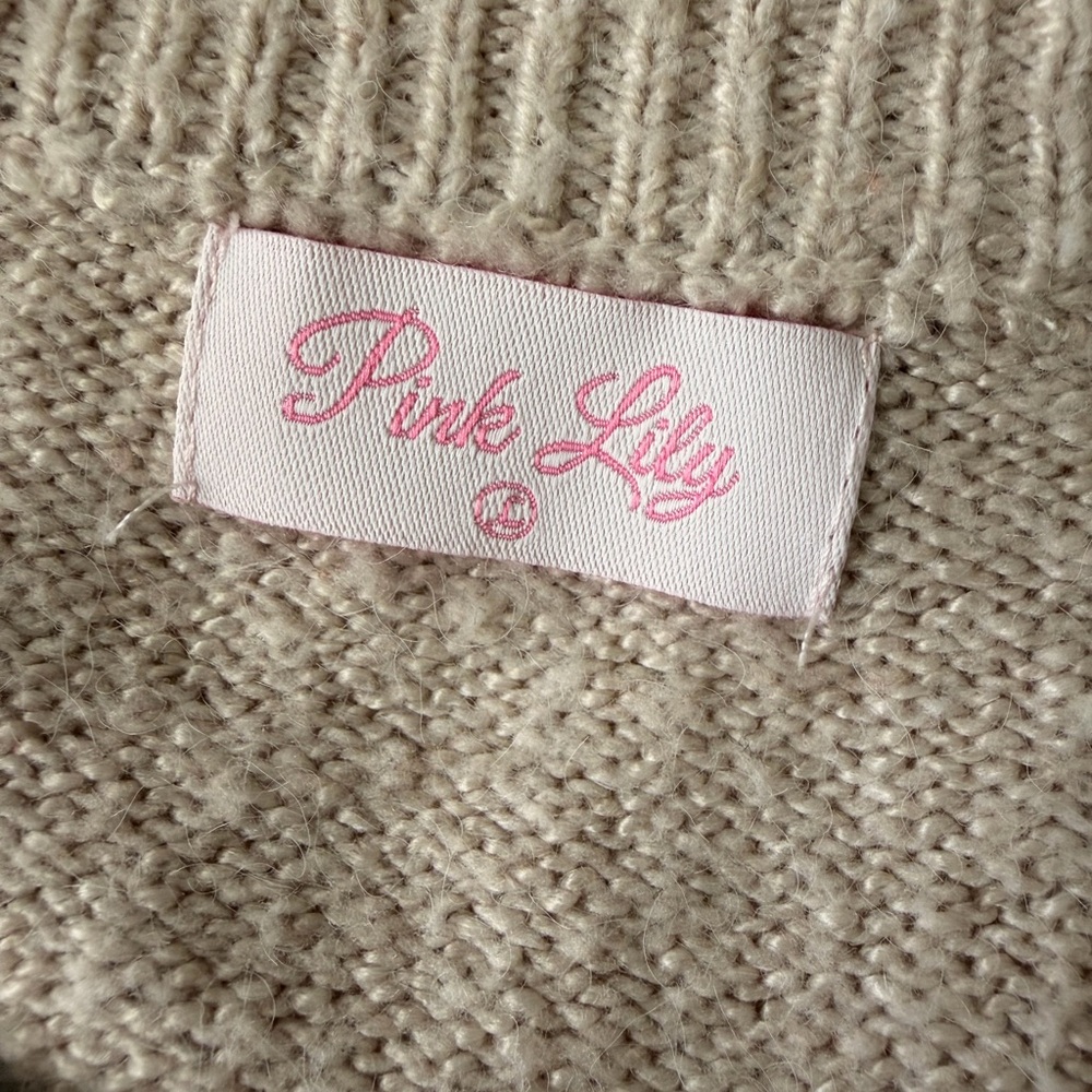 Pink Lily Colorblock Leopard Sweater - Picture 4 of 4